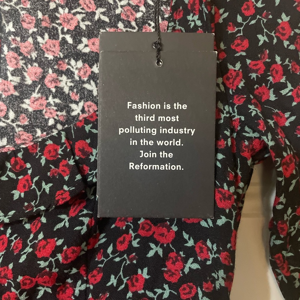 Reformation Barb Top in Mable Size 2 Floral Cropped Cottagecore Dark Academia - Picture 5 of 14